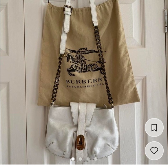 Burberry Handbags - GENUINE Burberry white buckle chain bag with dust bag